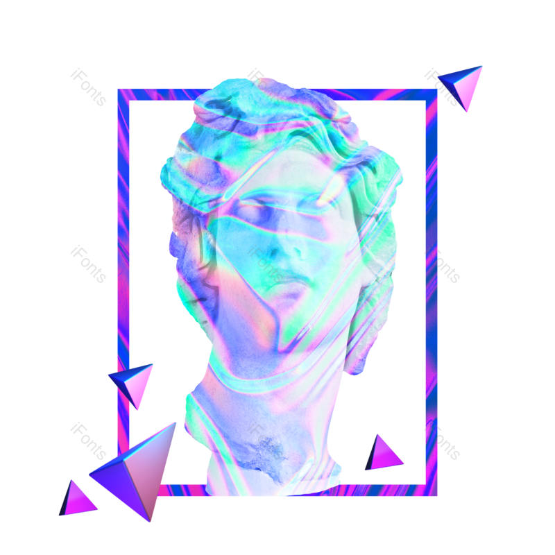 人像图片,渐变元素,蓝紫色PNG,免抠素材